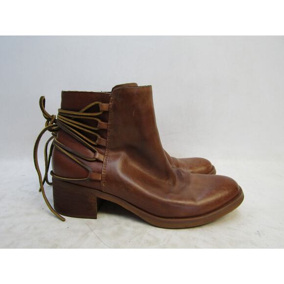 Korks Womens Size 7 M Brown Leather Zip Fashion Ankle Boots Booties - Picture 3 of 11